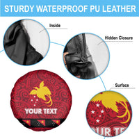 Papua New Guinea Merry Christmas Spare Tire Cover Santa Suit Style With Melanesian Pattern