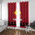 Papua New Guinea Merry Christmas Window Curtain Santa Suit Style With Melanesian Pattern
