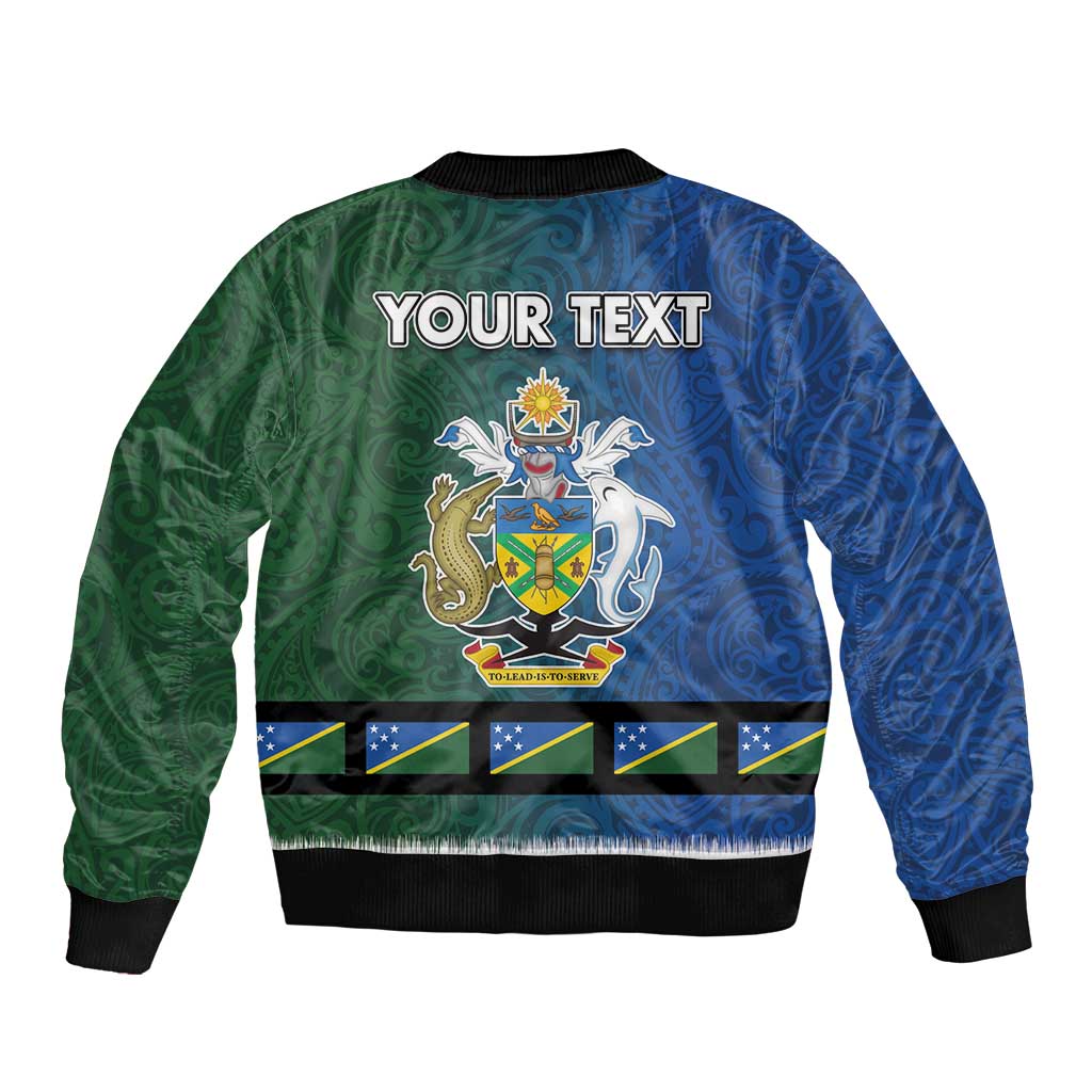 Solomon Islands Merry Christmas Bomber Jacket Santa Suit Style With Melanesian Pattern