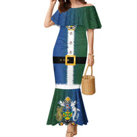 Solomon Islands Merry Christmas Family Matching Mermaid Dress and Hawaiian Shirt Santa Suit Style With Melanesian Pattern LT03 Mom's Dress Green - Polynesian Pride