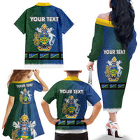 Solomon Islands Merry Christmas Family Matching Off The Shoulder Long Sleeve Dress and Hawaiian Shirt Santa Suit Style With Melanesian Pattern LT03 - Polynesian Pride