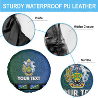 Solomon Islands Merry Christmas Spare Tire Cover Santa Suit Style With Melanesian Pattern LT03 - Polynesian Pride