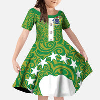 Cook Islands Merry Christmas Family Matching Mermaid Dress and Hawaiian Shirt Santa Suit Style With Polynesian Pattern LT03 Daughter's Dress Green - Polynesian Pride