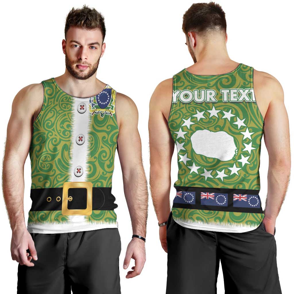 Cook Islands Merry Christmas Men Tank Top Santa Suit Style With Polynesian Pattern