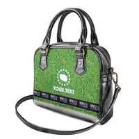 Cook Islands Merry Christmas Shoulder Handbag Santa Suit Style With Polynesian Pattern