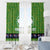 Cook Islands Merry Christmas Window Curtain Santa Suit Style With Polynesian Pattern
