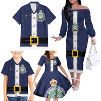 Niue Merry Christmas Family Matching Off The Shoulder Long Sleeve Dress and Hawaiian Shirt Santa Suit Style With Hiapo Pattern LT03 - Polynesian Pride