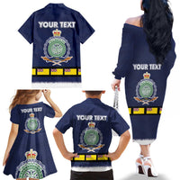 Niue Merry Christmas Family Matching Off The Shoulder Long Sleeve Dress and Hawaiian Shirt Santa Suit Style With Hiapo Pattern LT03 - Polynesian Pride