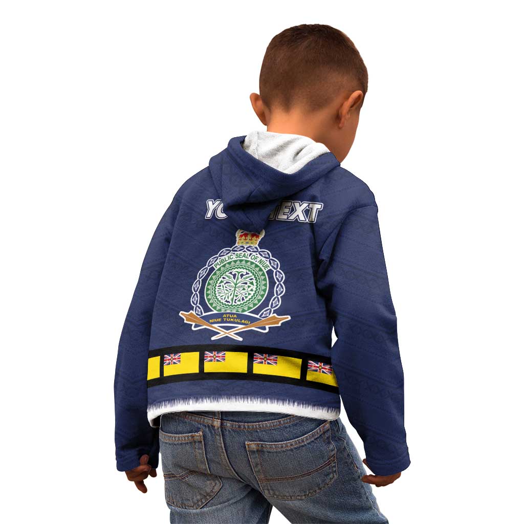 Niue Merry Christmas Kid Hoodie Santa Suit Style With Hiapo Pattern
