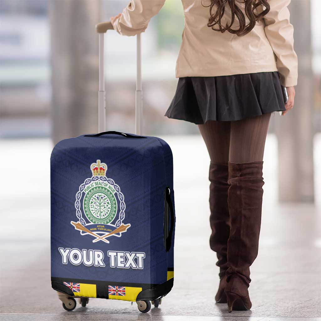 Niue Merry Christmas Luggage Cover Santa Suit Style With Hiapo Pattern