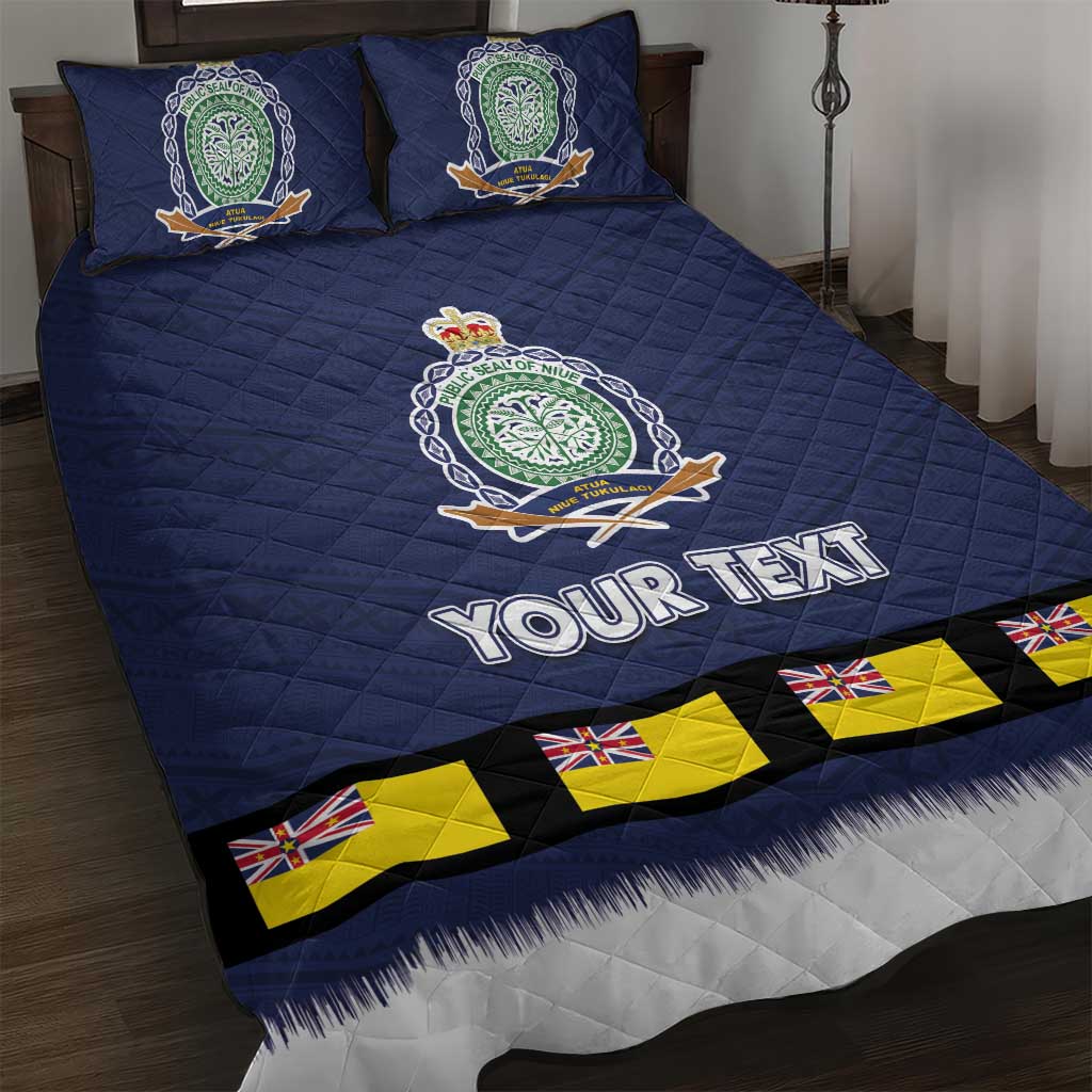 Niue Merry Christmas Quilt Bed Set Santa Suit Style With Hiapo Pattern LT03 Blue - Polynesian Pride
