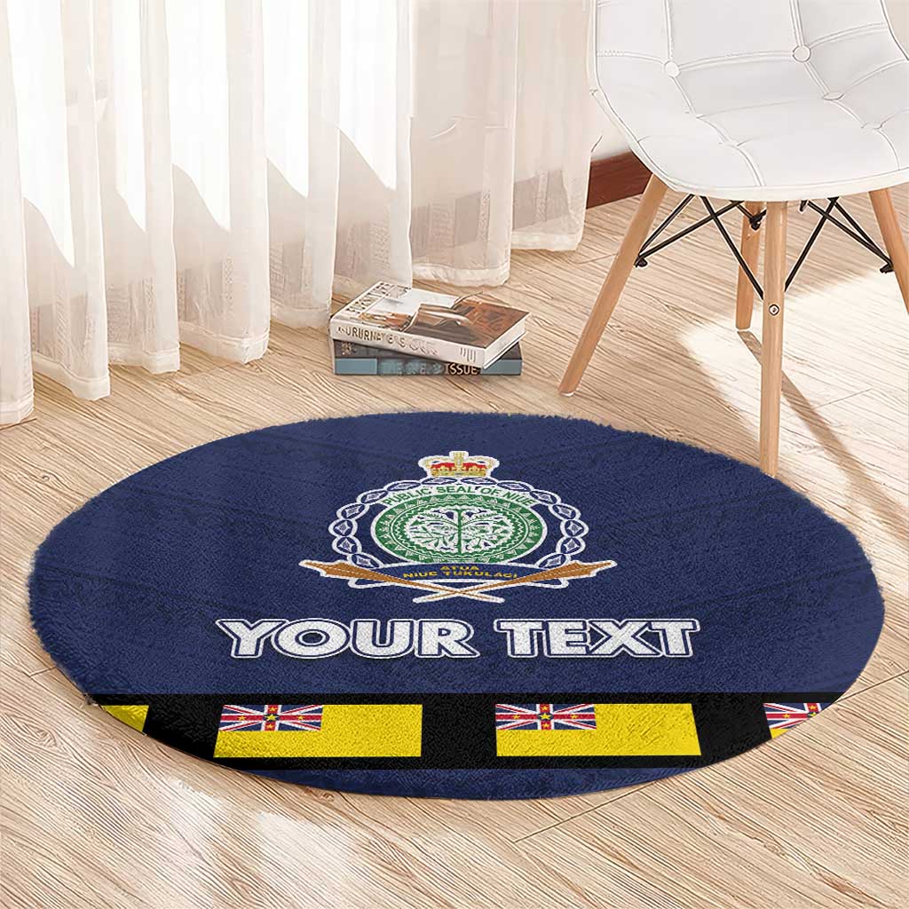 Niue Merry Christmas Round Carpet Santa Suit Style With Hiapo Pattern