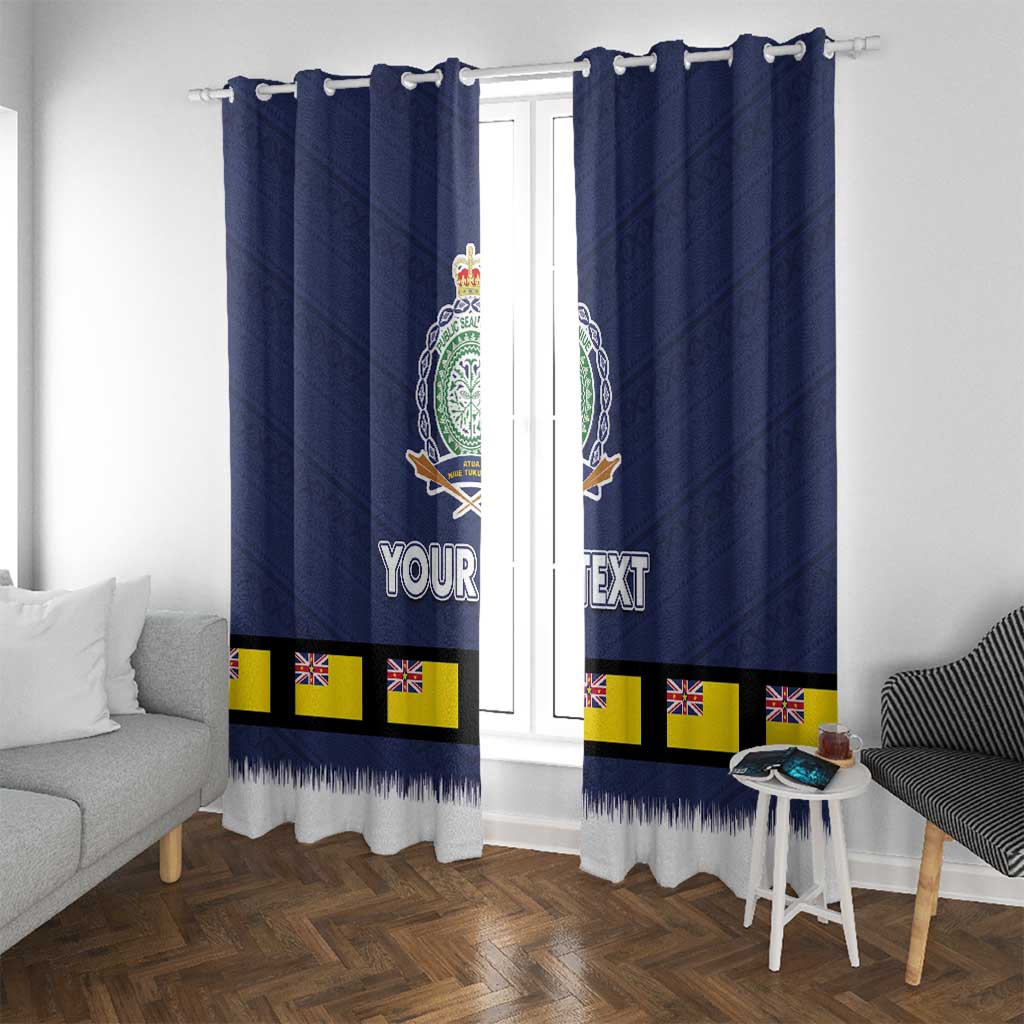 Niue Merry Christmas Window Curtain Santa Suit Style With Hiapo Pattern