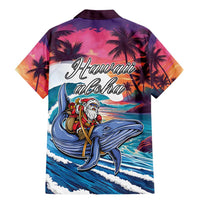 Hawaiian Mele Kalikimaka Family Matching Mermaid Dress and Hawaiian Shirt Santa Claus Driving The Whale with Sunset Ocean Landscape LT03 - Polynesian Pride