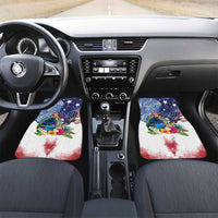 Guam and United States Together Car Mats Bald Eagle and Guam Seal with Flower and Tribal Tattoos LT03 Set 2pcs - Front Multicolor - Polynesian Pride