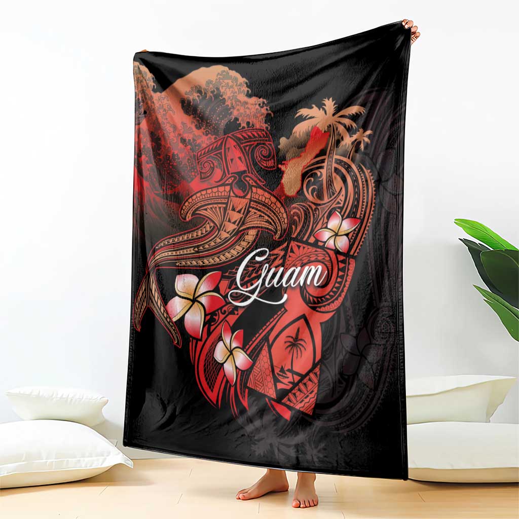 Guam Tribal Chamorro Blanket Polynesian Shark with Plumeria and Sea Vibe LT03 - Polynesian Pride