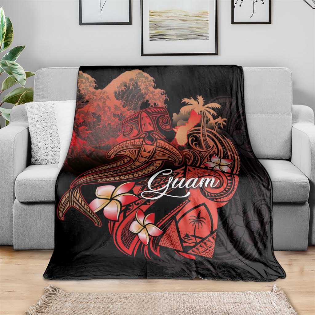 Guam Tribal Chamorro Blanket Polynesian Shark with Plumeria and Sea Vibe LT03 - Polynesian Pride