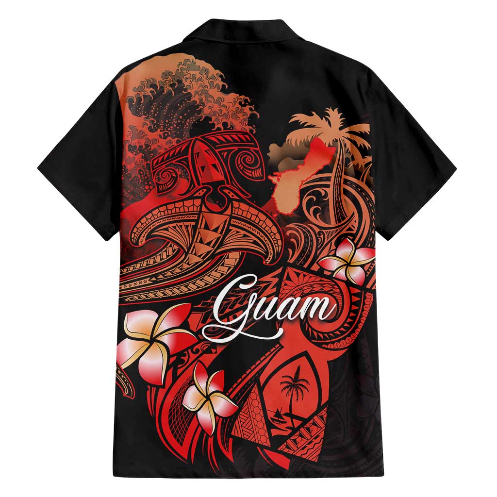 Guam Tribal Chamorro Family Matching Puletasi and Hawaiian Shirt Polynesian Shark with Plumeria and Sea Vibe LT03 - Polynesian Pride
