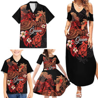 Guam Tribal Chamorro Family Matching Summer Maxi Dress and Hawaiian Shirt Polynesian Shark with Plumeria and Sea Vibe LT03 - Polynesian Pride