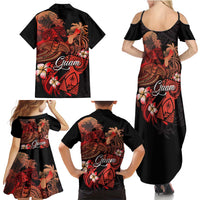 Guam Tribal Chamorro Family Matching Summer Maxi Dress and Hawaiian Shirt Polynesian Shark with Plumeria and Sea Vibe LT03 - Polynesian Pride