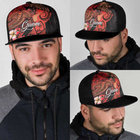 Guam Tribal Chamorro Mesh Trucker Cap Polynesian Shark with Plumeria and Sea Vibe - Polynesian Pride