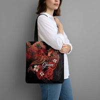 Guam Tribal Chamorro Tote Bag Polynesian Shark with Plumeria and Sea Vibe - Polynesian Pride