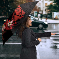 Guam Tribal Chamorro Umbrella Polynesian Shark with Plumeria and Sea Vibe - Polynesian Pride