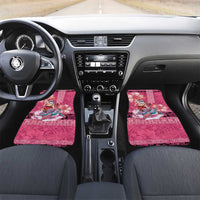 Hawaii Mele Kalikimaka Car Mats Funny Santa with Tribal Tattoos Kakau Pink Color - Polynesian Pride