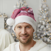 Hawaii Mele Kalikimaka Christmas Santa Hat Funny Santa with Tribal Tattoos Kakau Pink Color - Polynesian Pride