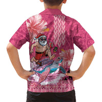 Hawaii Mele Kalikimaka Hawaiian Shirt Funny Santa with Tribal Tattoos Kakau Pink Color LT03 - Polynesian Pride