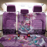 Hawaii Mele Kalikimaka Back Car Seat Cover Funny Santa with Tribal Tattoos Kakau Purple Color LT03 - Polynesian Pride