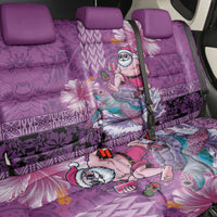 Hawaii Mele Kalikimaka Back Car Seat Cover Funny Santa with Tribal Tattoos Kakau Purple Color LT03 - Polynesian Pride