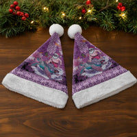 Hawaii Mele Kalikimaka Christmas Santa Hat Funny Santa with Tribal Tattoos Kakau Purple Color LT03 - Polynesian Pride