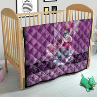 Hawaii Mele Kalikimaka Quilt Funny Santa with Tribal Tattoos Kakau Purple Color - Polynesian Pride