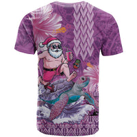 Hawaii Mele Kalikimaka T Shirt Funny Santa with Tribal Tattoos Kakau Purple Color LT03 - Polynesian Pride