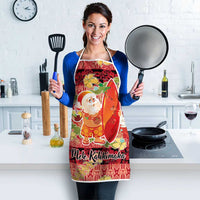 Hawaii Santa Mele Kalikimaka Apron Tropical Puakenikeni Lei with Polynesian Tribal Pattern - Polynesian Pride