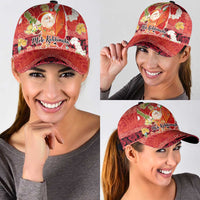 Hawaii Santa Mele Kalikimaka Classic Cap Tropical Puakenikeni Lei with Polynesian Tribal Pattern - Polynesian Pride