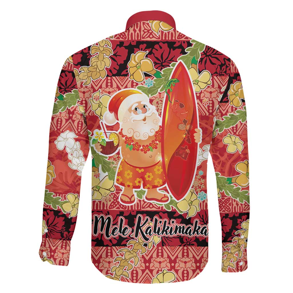 Hawaii Santa Mele Kalikimaka Family Matching Off Shoulder Maxi Dress and Hawaiian Shirt Tropical Puakenikeni Lei with Polynesian Tribal Pattern LT03 - Polynesian Pride