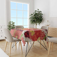 Hawaii Santa Mele Kalikimaka Tablecloth Tropical Puakenikeni Lei with Polynesian Tribal Pattern LT03 - Polynesian Pride
