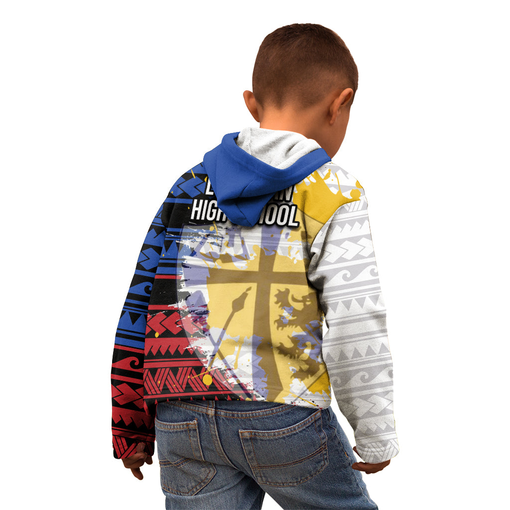 Hawaii Lutheran High School Kid Hoodie Kakau Pattern Splash Style LT03 - Polynesian Pride