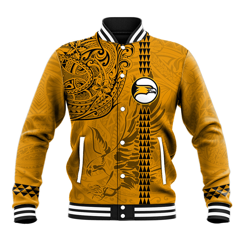 Nanakuli High and Intermediate School Baseball Jacket Tribal Kakau Pattern LT03 Unisex Yellow - Polynesian Pride