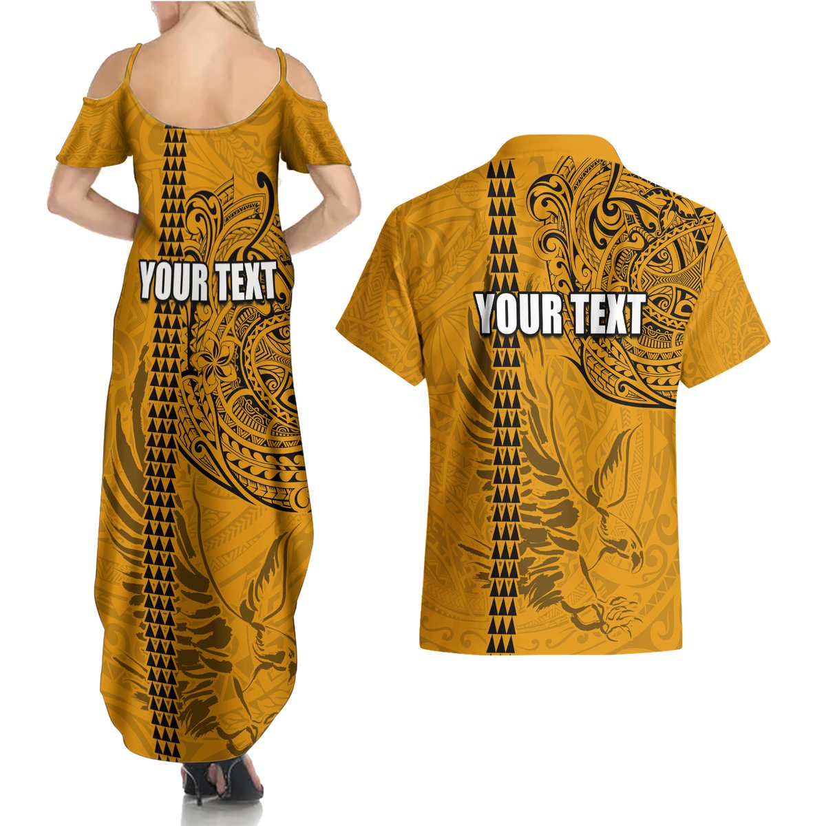 Nanakuli High and Intermediate School Couples Matching Summer Maxi Dress and Hawaiian Shirt Tribal Kakau Pattern LT03 - Polynesian Pride