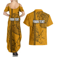 Nanakuli High and Intermediate School Couples Matching Summer Maxi Dress and Hawaiian Shirt Tribal Kakau Pattern LT03 - Polynesian Pride