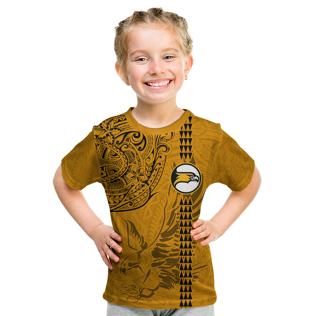 Nanakuli High and Intermediate School Kid T Shirt Tribal Kakau Pattern LT03 Yellow - Polynesian Pride