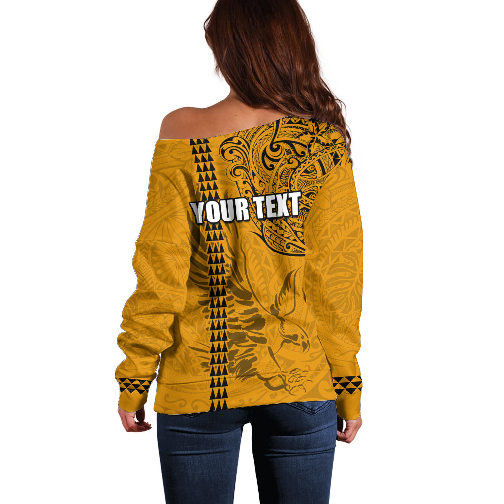 Nanakuli High and Intermediate School Off Shoulder Sweater Tribal Kakau Pattern LT03 - Polynesian Pride