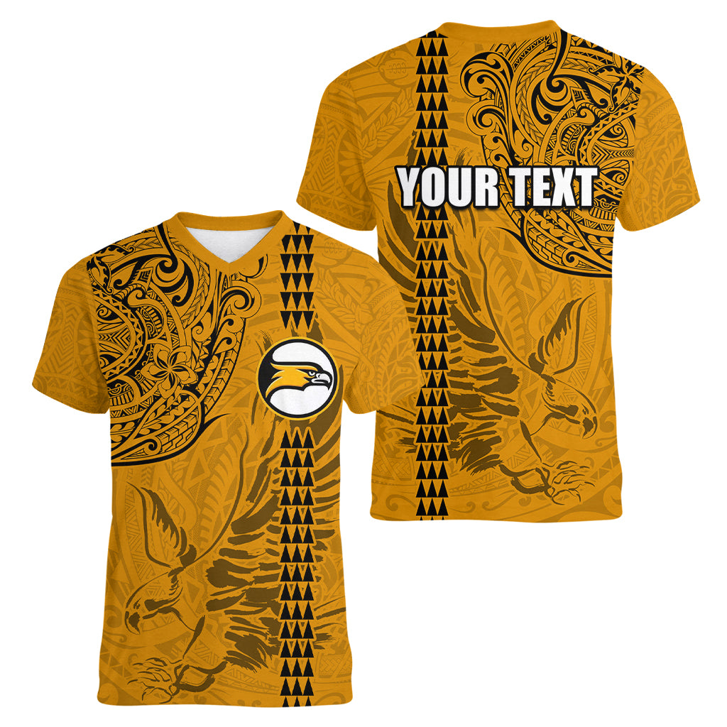 Nanakuli High and Intermediate School Women V Neck T Shirt Tribal Kakau Pattern LT03 - Polynesian Pride