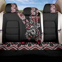 Aotearoa Toitu Te Tiriti-Honour the Treaty Back Car Seat Cover Maori Taniwha Haka with Taniko and Tukutuku LT03 One Size Black - Polynesian Pride