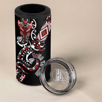 Aotearoa Toitu Te Tiriti-Honour the Treaty 4 in 1 Can Cooler Tumbler Maori Taniwha Haka with Taniko and Tukutuku LT03 - Polynesian Pride