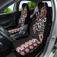 Aotearoa Toitu Te Tiriti-Honour the Treaty Car Seat Cover Maori Taniwha Haka with Taniko and Tukutuku LT03 - Polynesian Pride