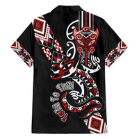 Aotearoa Toitu Te Tiriti-Honour the Treaty Family Matching Off Shoulder Maxi Dress and Hawaiian Shirt Maori Taniwha Haka with Taniko and Tukutuku LT03 - Polynesian Pride